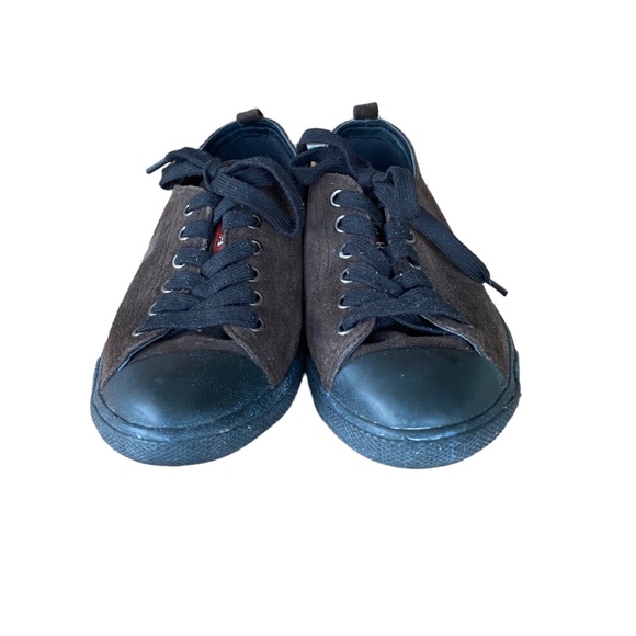 Prada Trainers Brown/Black Suede Leather Sneakers women’s Size 37 - Picture 3 of 8